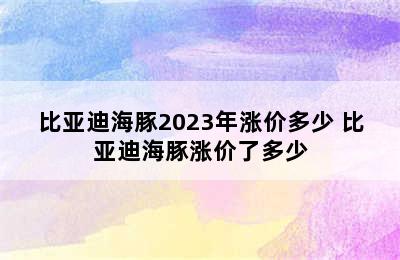 比亚迪海豚2023年涨价多少 比亚迪海豚涨价了多少